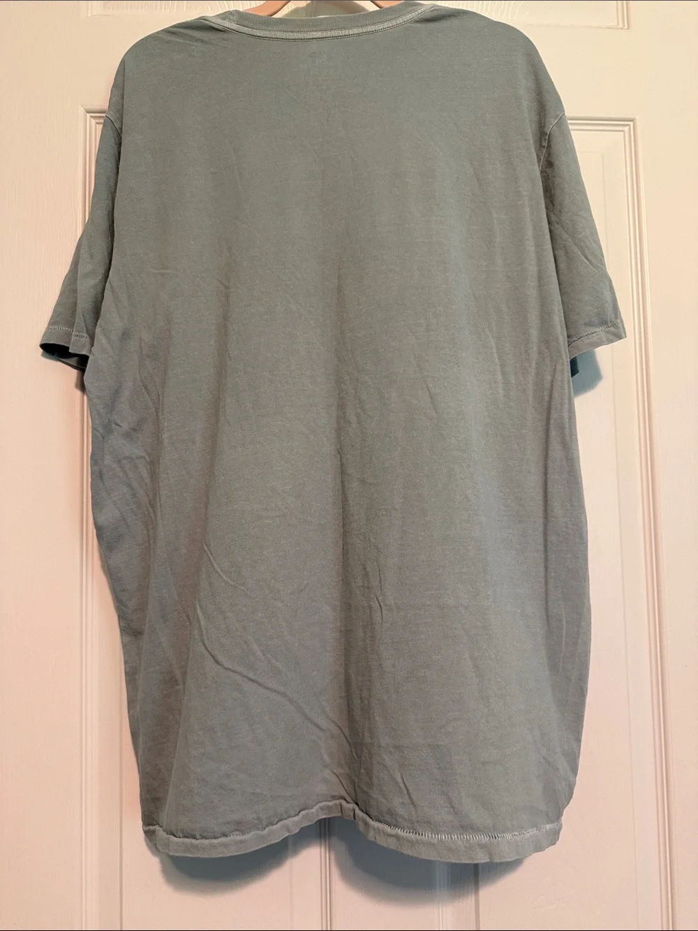 The North Face Sage Green Tee with Navy 'Never Stop Exploring' Print